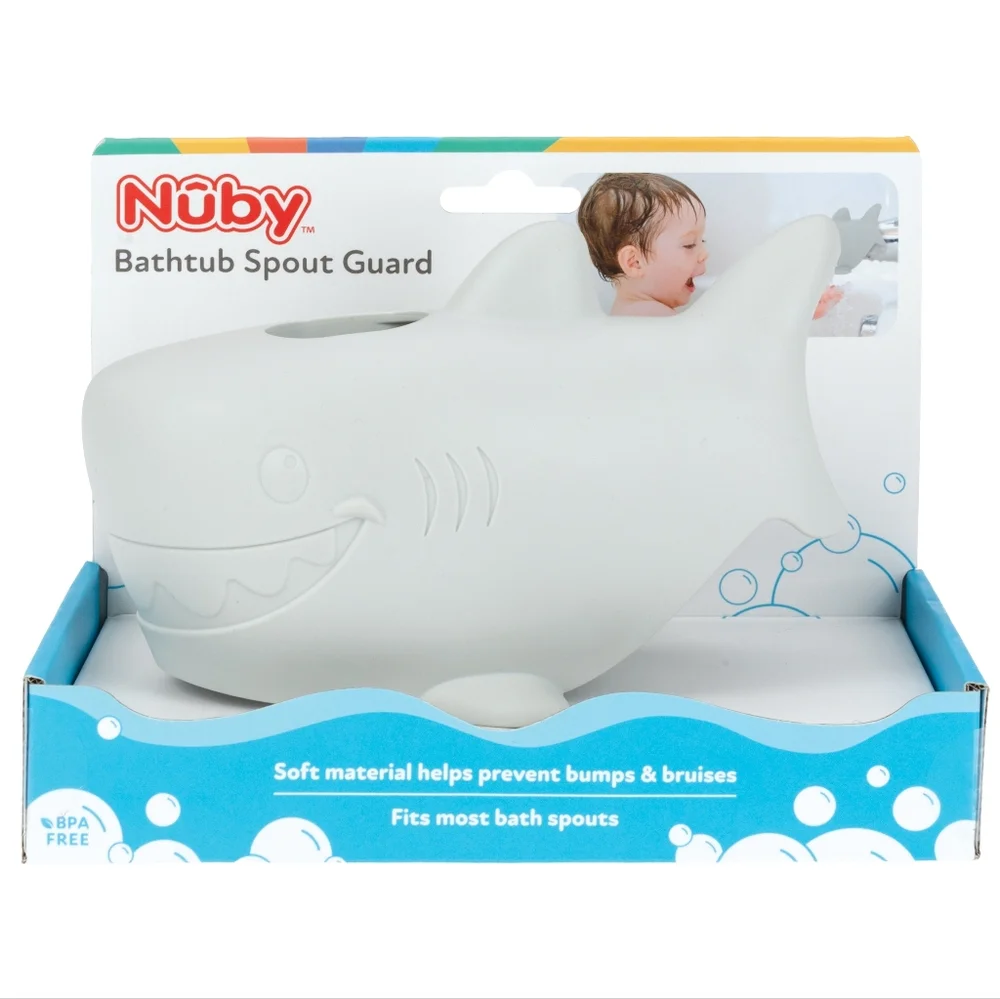NIB 🦈 Nuby Shark Bathtub Faucet Safety Water Spout Guard For Baby Kids Bath